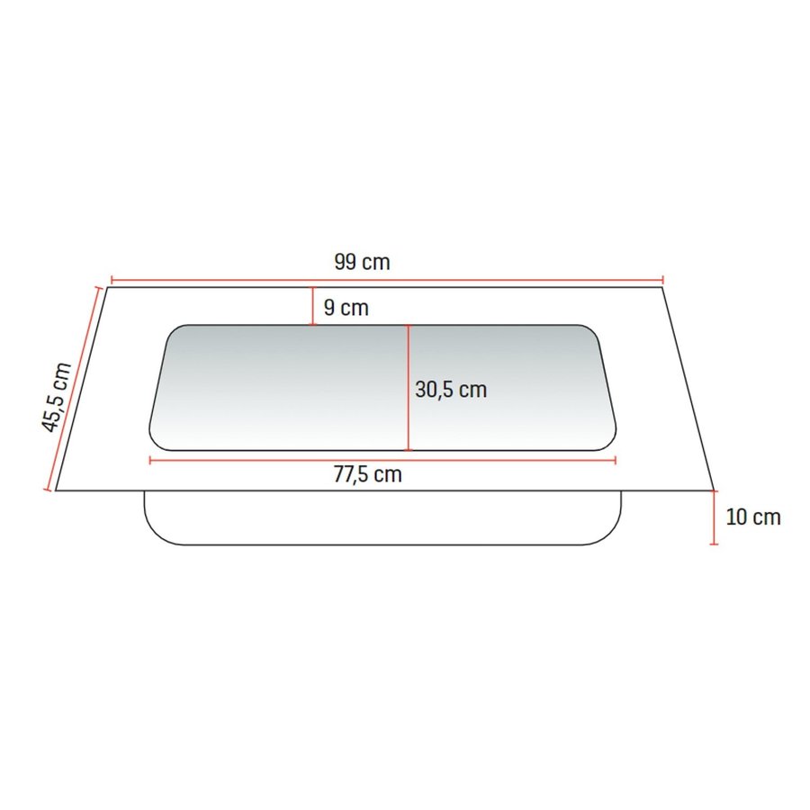 Wastafel Boss & Wessing Zonder Kraangat 45.5x99 cm Solid Surface Wit