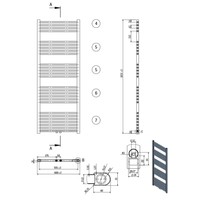 Designradiator Nile Gobi 160x60cm 828W Wit (Midden/zij-ansluiting)