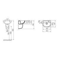 Fontein Boss & Wessing 35x30 cm Keramiek Wit Met Kraangat Rechts