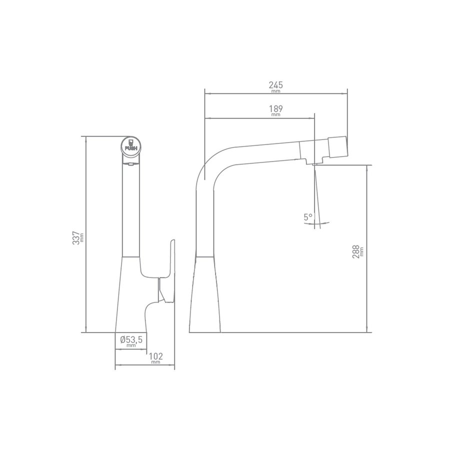 Filter Keukenkraan O SPIRIT met Filter O Pure Chroom