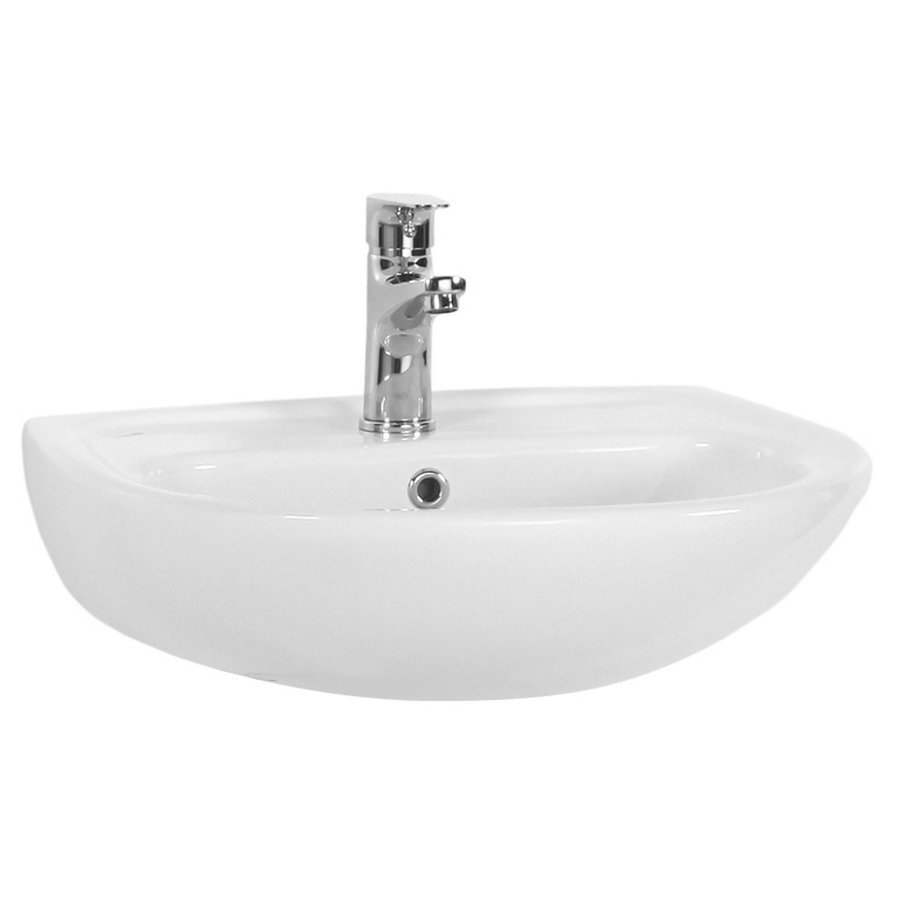 NIET MEER LEVERBAAR Wastafel Boss & Wessing 50x40cm Keramiek Wit Met Kraangat