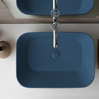 Waskom By Goof Mees Design Opbouw Wastafel Rechthoek 60x42 cm Mat Blauw