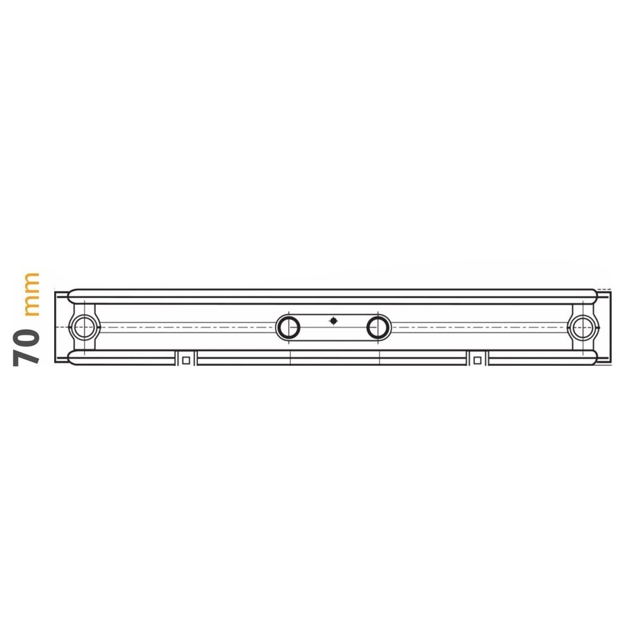 Designradiator Boss & Wessing Flat T20 180x50cm 1178W Wit (Midden Aansluiting)