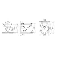 Wandcloset Boss & Wessing Hugo Met Bidet Keramiek Wit (excl zitting)