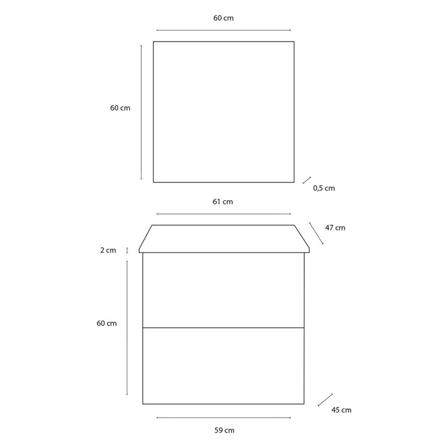 Badmeubelset Differnz Shout 59x60x45 cm Wit (Flat pack)