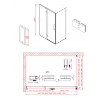 Douchedeur Boss & Wessing P&C Design 200x100 cm RVS Look