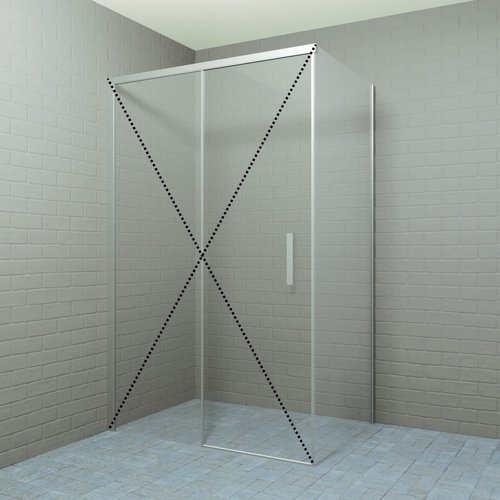Zijwand Boss & Wessing Rollo Soft Close 80x200 cm Nano Glas RVS Look 