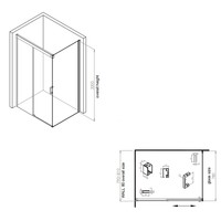 Zijwand Boss & Wessing Rollo Soft Close 80x200 cm Nano Glas RVS Look