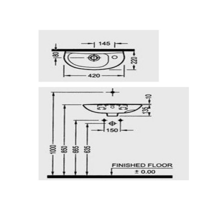 Plieger Compact Fontein 42x22 cm Wit