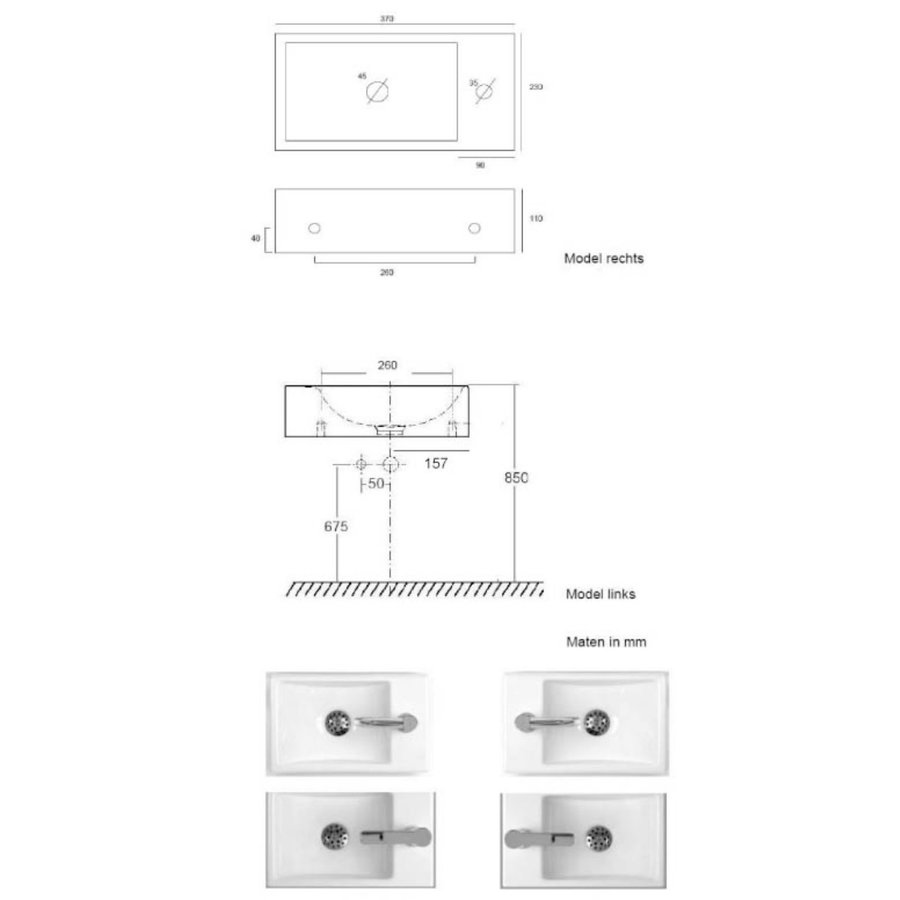 Austin Fonteinset Compleet 37X23X10 Cm Rechts Wi