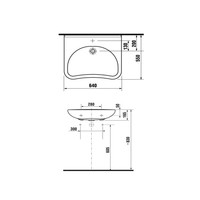 Rolstoelwastafel Brussel 64x55CM Met Kraangat Zonder Overloop Wit