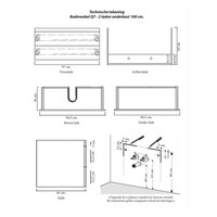 Onderkast Sanicare Q7 Twee Soft-Closing Laden 100x45 cm Belluno-Eiken