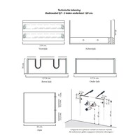 Onderkast Sanicare Q7 Twee Soft-Closing Laden 121x46 cm Belluno-Eiken