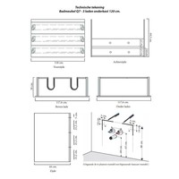 Onderkast Sanicare Q7 Drie Soft-Close Laden Greeploos 121x46 cm Belluno-Eiken