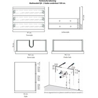 Onderkast Sanicare Q4 Drie Soft-Close Laden Chromen Greep 100x45 cm Schots-Eiken