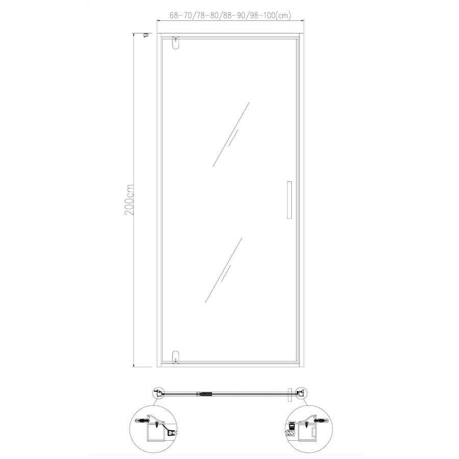 Nisdeur Best Design Baron 70x200 cm Nano Glas 8 mm Mat Zwart