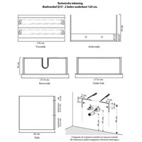 Onderkast Sanicare Q15 2 Laden Chromen Greep Soft-Close 120x45 cm Belluno-Eiken