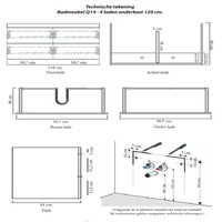 Onderkast Sanicare Q14 4 Laden Chromen Greep Soft-Close 121x46 cm Belluno-Eiken