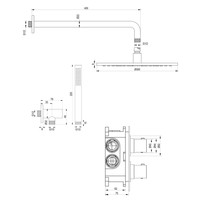 Inbouw Regendouche Set Brauer Chrome Edition Gebogen Wanduitloop Ronde Hoofddouche 30 cm