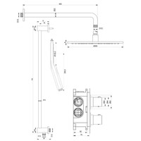 Inbouw Regendouche Set Brauer Chrome Edition Gebogen Wanduitloop Ronde Hoofddouche 30 cm Met Glijstang en Handdouche 3 Standen