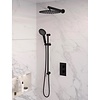 Brauer Inbouw Regendouche Set Brauer Black Edition Wanduitloop Ronde Hoofddouche 30 cm Met Glijstang en Handdouche 3 Standen Mat Zwart