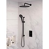 Brauer Inbouw Regendouche Set Brauer Black Edition Gebogen Wanduitloop Ronde Hoofddouche 30 cm Met Glijstang en Handdouche 3 Standen Mat Zwart