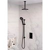 Brauer Inbouw Regendouche Set Brauer Black Edition Plafond Uitloop Ronde Hoofddouche 20 cm Met Glijstang en Handdouche 3 Standen Mat Zwart