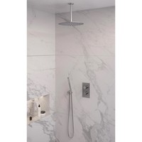 Inbouw Regendouche Set Brauer Brushed Edition Plafond Uitloop Ronde Hoofddouche 30 cm RVS Look