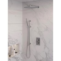 Inbouw Regendouche Set Brauer Brushed Edition Wanduitloop Ronde Hoofddouche 30 cm Met Glijstang RVS Look