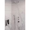 Inbouw Regendouche Set Brauer Brushed Edition Gebogen Wanduitloop Ronde Hoofddouche 30 cm Met Twee Stopkranen en Handdouche 3 Standen RVS Look