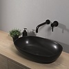 Luca Opzetwastafel Luca Sanitair Ovaal 57x38x13.5 Solid Surface Antraciet