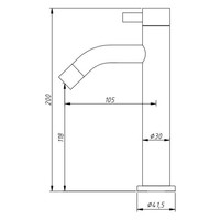 Fonteinkraan Sanilux Opbouw Hoog 20 cm RVS