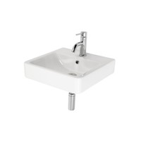 Plieger Wastafelpack Compleet Seattle Met Overloop 45x45CM, Wastafelkraan, Designsifon en Bevestigingsset Wit