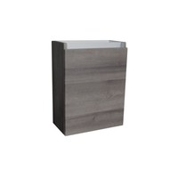 Fonteinkast Sanilux Aluminium Greeplijst Century Oak Scharnier Links 52x40x22 cm