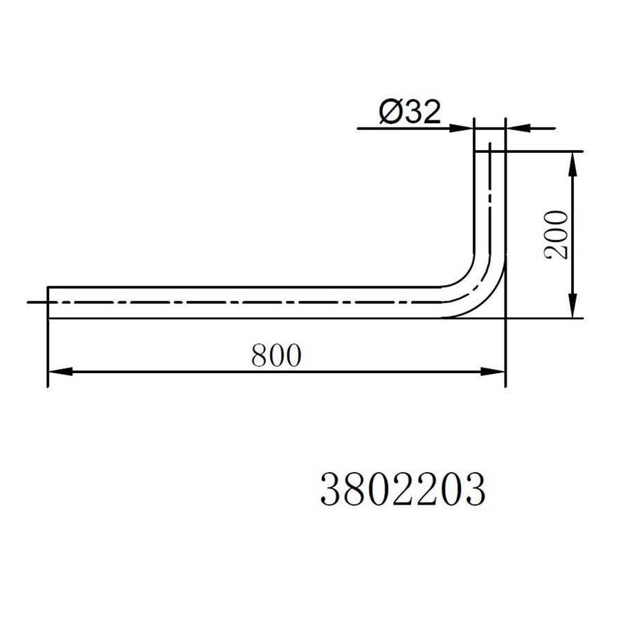 Vloerbuis Best Design 80x20x3.2 cm Chroom