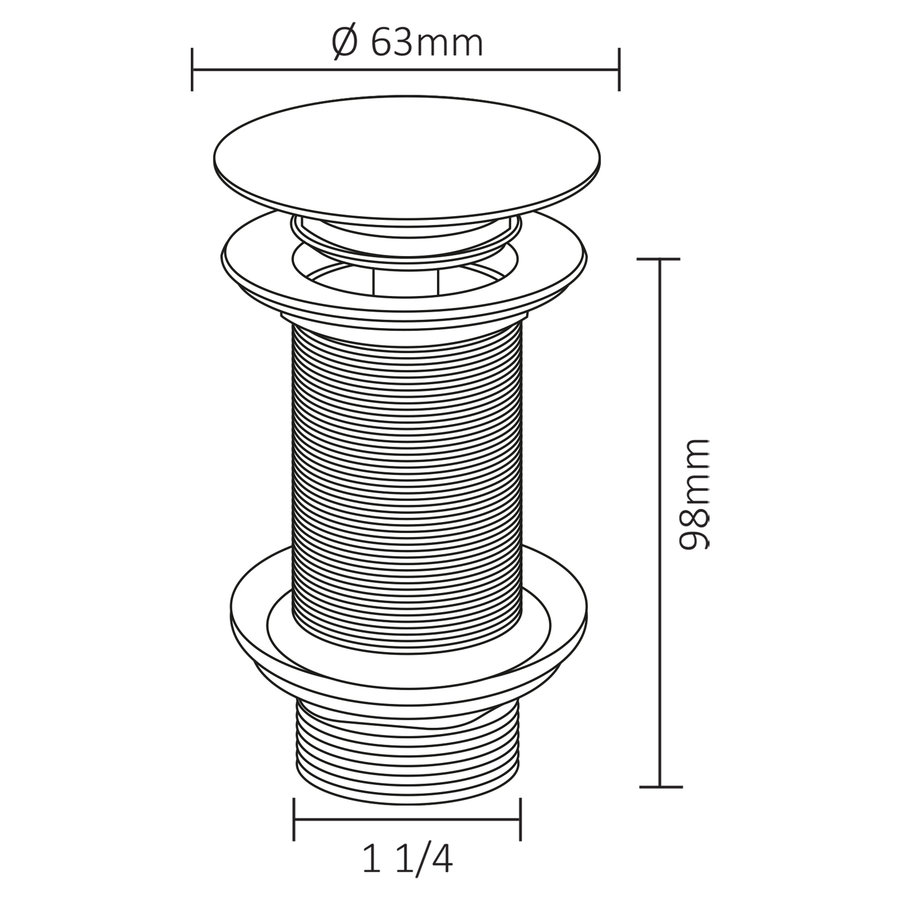 Wastafel Afvoerplug Differnz Pop Up Design 9.8 cm Mat Chroom