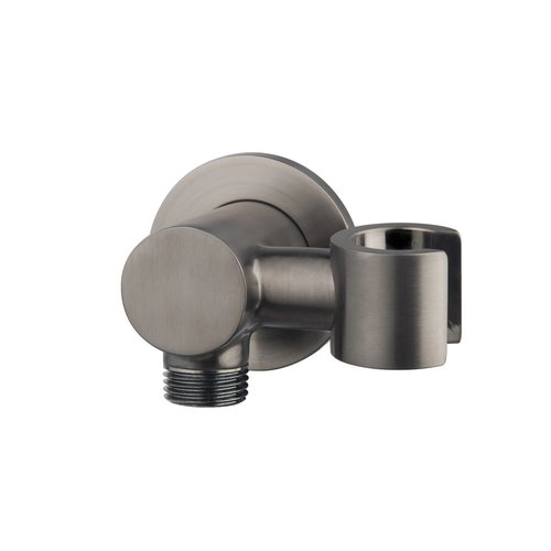 Doucheaansluiting BWS Handdouchehouder Rond Met Kantelbare Opsteek 1/2" Messing Gunmetal 