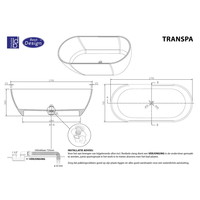 Vrijstaand Ligbad Best Design 170x78x56 cm Resin Transparant Helder