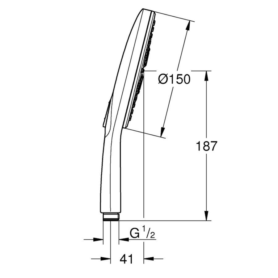 Handdouche Grohe Rainshower SmartActive 150 Rond 15cm Chroom/Wit