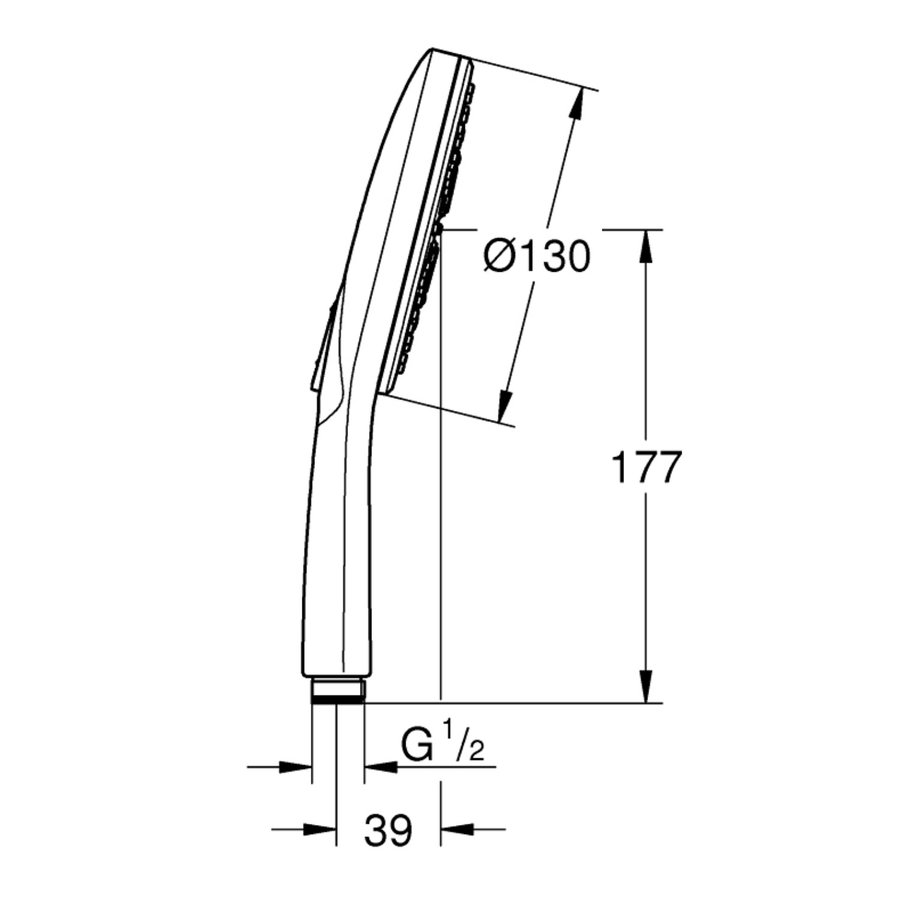 Handdouche Grohe Rainshower SmartActive 130 Rond 13cm Chroom/Wit