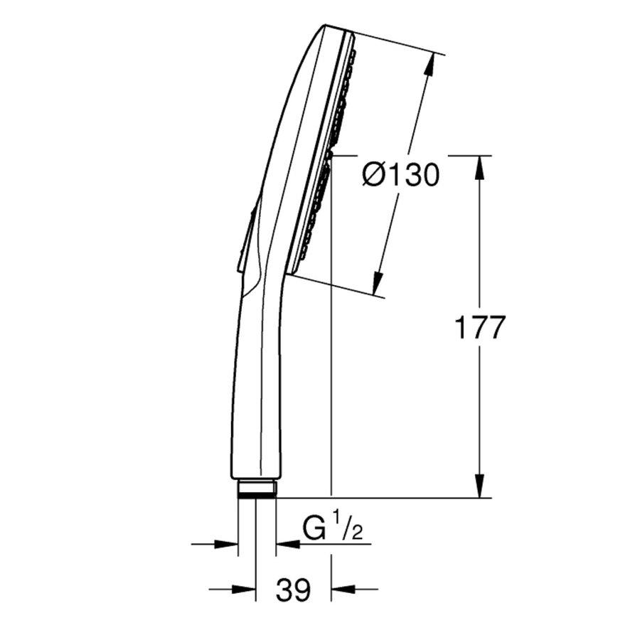 Handdouche Grohe Rainshower SmartActive 130 Rond 13cm Warm Sunset Geborsteld