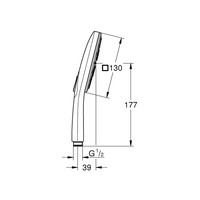 Handdouche Grohe Rainshower SmartActive 130 Cube 13cm Hard Graphite