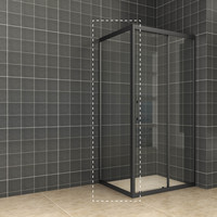 Zijwand Aqua Splash Voor Schuifbare Douchedeur 90x200 cm 8 mm NANO Mat Zwart