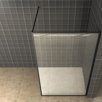 Inloopdouche Aqua Splash Vidrios 120x200 cm 10 mm Met Stabilisatiestang NANO Mat Zwart