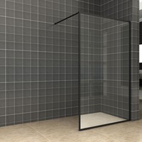 Inloopdouche Aqua Splash Vidrios 120x200 cm 10 mm Met Stabilisatiestang NANO Mat Zwart