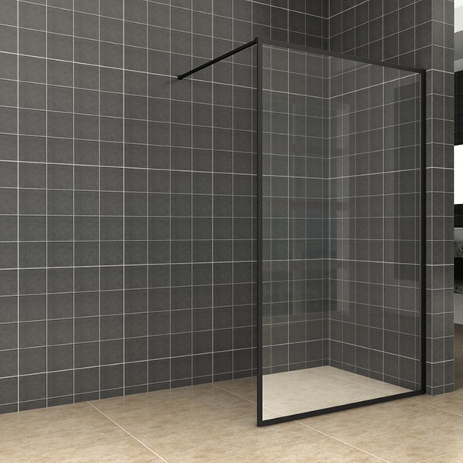 Inloopdouche Aqua Splash Vidrios 110x200 cm 10 mm Met Stabilisatiestang NANO Mat Zwart