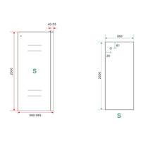 Zijwand Aqua Splash Voor Schuifbare Douchedeur 100x200 cm 8 mm Nisdeur NANO Mat Zwart