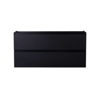 Wastafelmeubel Aqua Splash Maia Onderkast Zonder Topblad 120 cm 2 Laden + 1 Uitsparing Mat Zwart