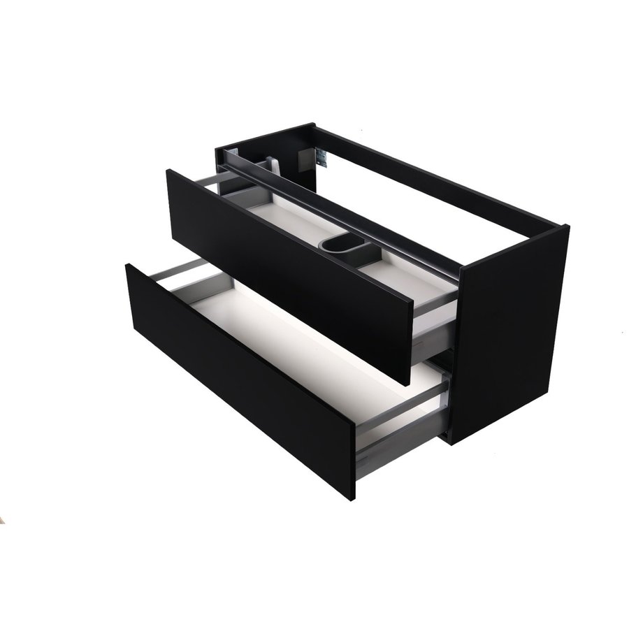 Wastafelmeubel Aqua Splash Maia Onderkast Zonder Topblad 120 cm 2 Laden + 1 Uitsparing Mat Zwart