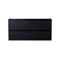 Wastafelmeubel Aqua Splash Maia Onderkast Zonder Topblad 120 cm 2 Laden + 1 Uitsparing Mat Zwart